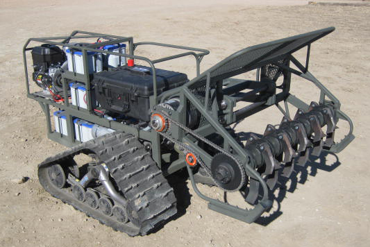 Minefield clearing robot